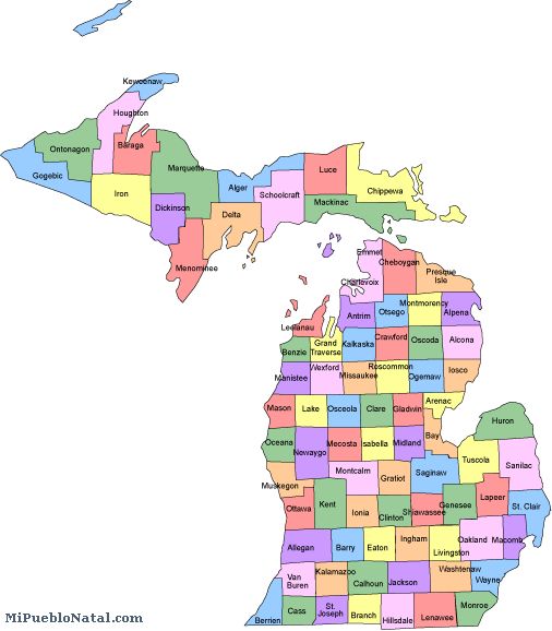 map of michigan counties. Michigan County Map