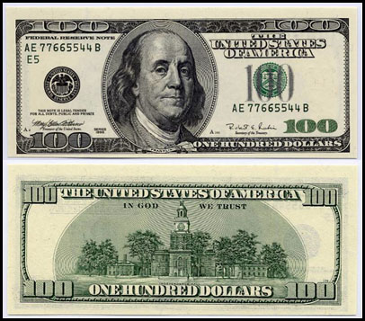 100 Dollar Bill, One Hundred Dollar Bill