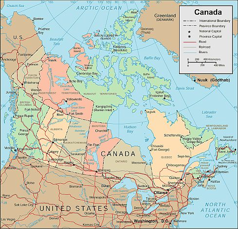 Mapa de Canada