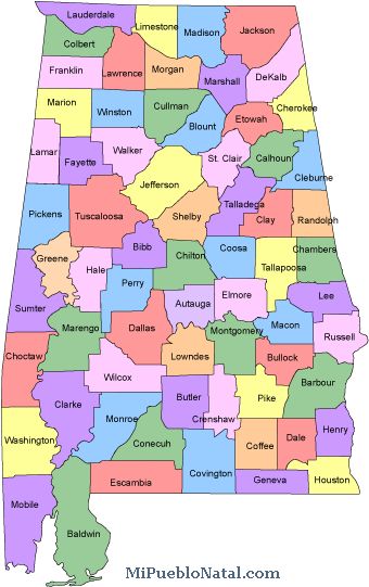 Alabama County Map