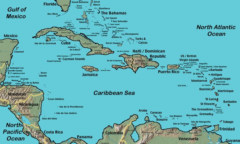 Mapa del Caribe