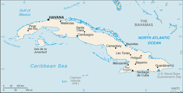 Mapa de Cuba