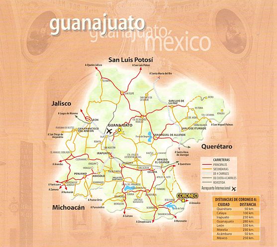 Top 105+ Images where is guanajuato mexico on the map Sharp