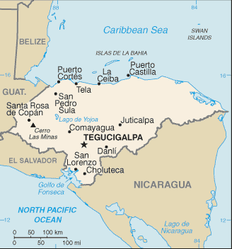 Honduras map - mapa de Honduras