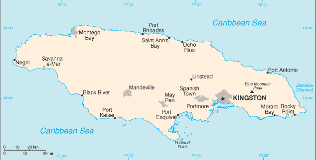 Mapa de Jamaica