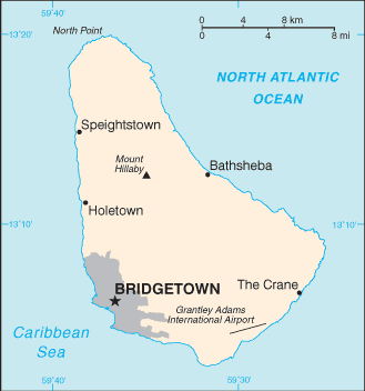 Mapa de Barbados