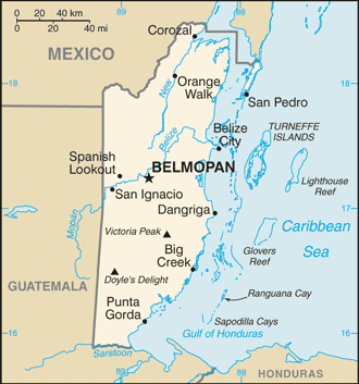 Mapa de Belize