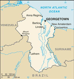 Mapa de Guyana