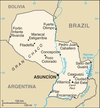 Mapa de Paraguay 