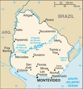 Mapa de Uruguay