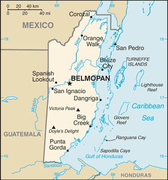 Map of Belize