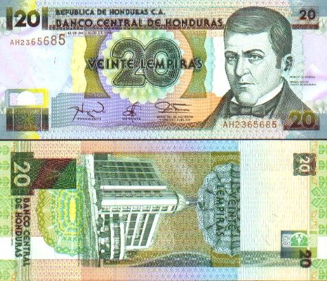 Twenty Lempiras, 20 Lempiras